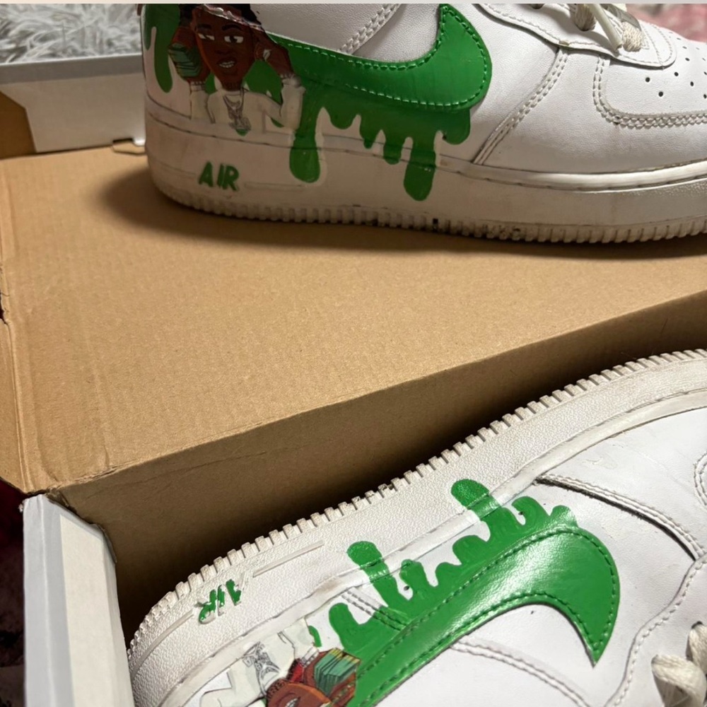 Nike Kids Sneakers with Green Swoosh